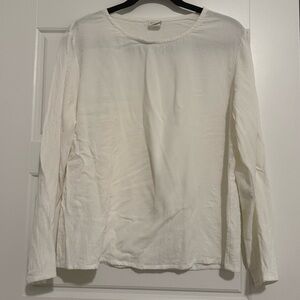 Eileen Fisher White Rayon Blouse Size L